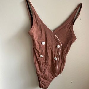 Solid and Striped Low Cut One Piece Swim